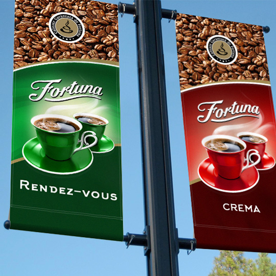 brand flag design for coffee